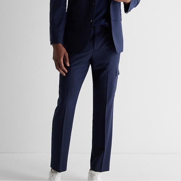 EXPRESS Extra Slim Navy Wool-Blend Modern Tech Suit NWT - Picture 7 of 15